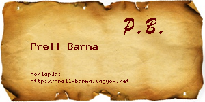 Prell Barna névjegykártya
